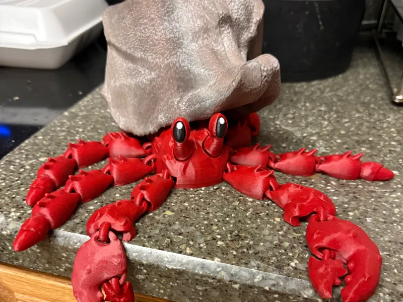 Flexy Hermit Crab w/ 3 removable shell options