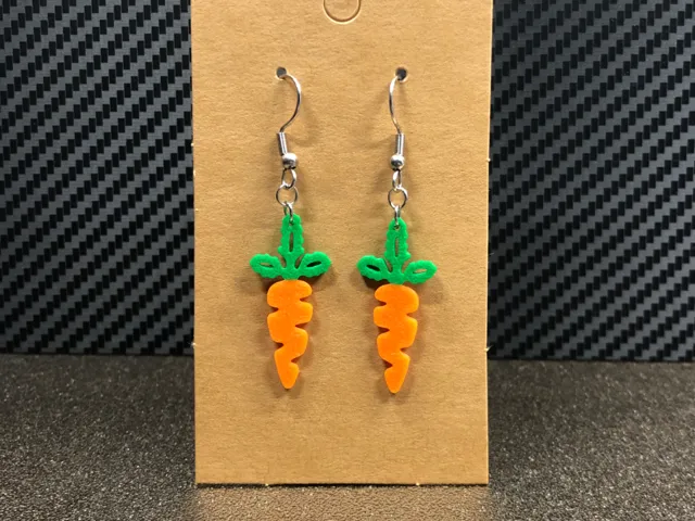 Cute carrot earrings, 0.4mm nozzle, AMS