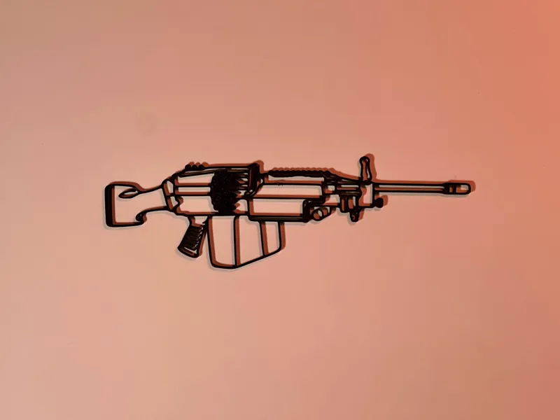 Art mural Line Art M249 Rust