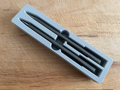 Gridfinity 1x4 Dual Cutter Bin
