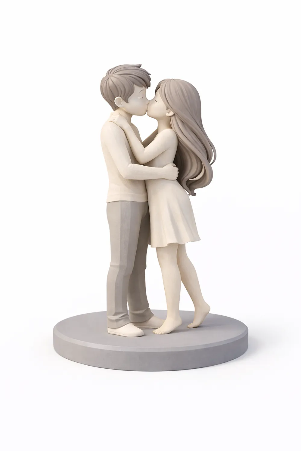 Loving Couple – Romantic 3D Sculpture - Free 3D Print Model - MakerWorld