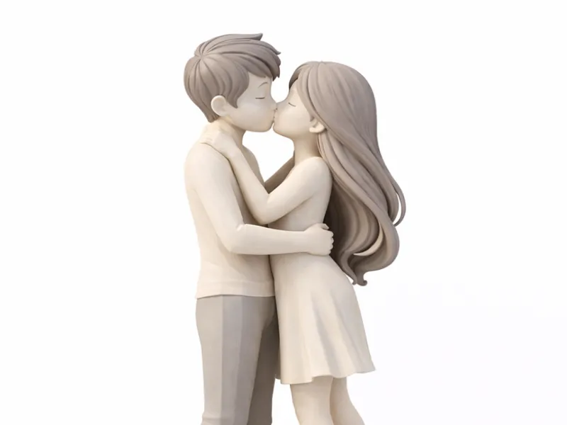 Coppia innamorata – Scultura 3D romantica