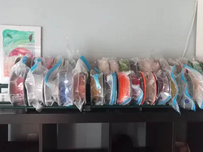 Spool rack for tubes from greenhouse