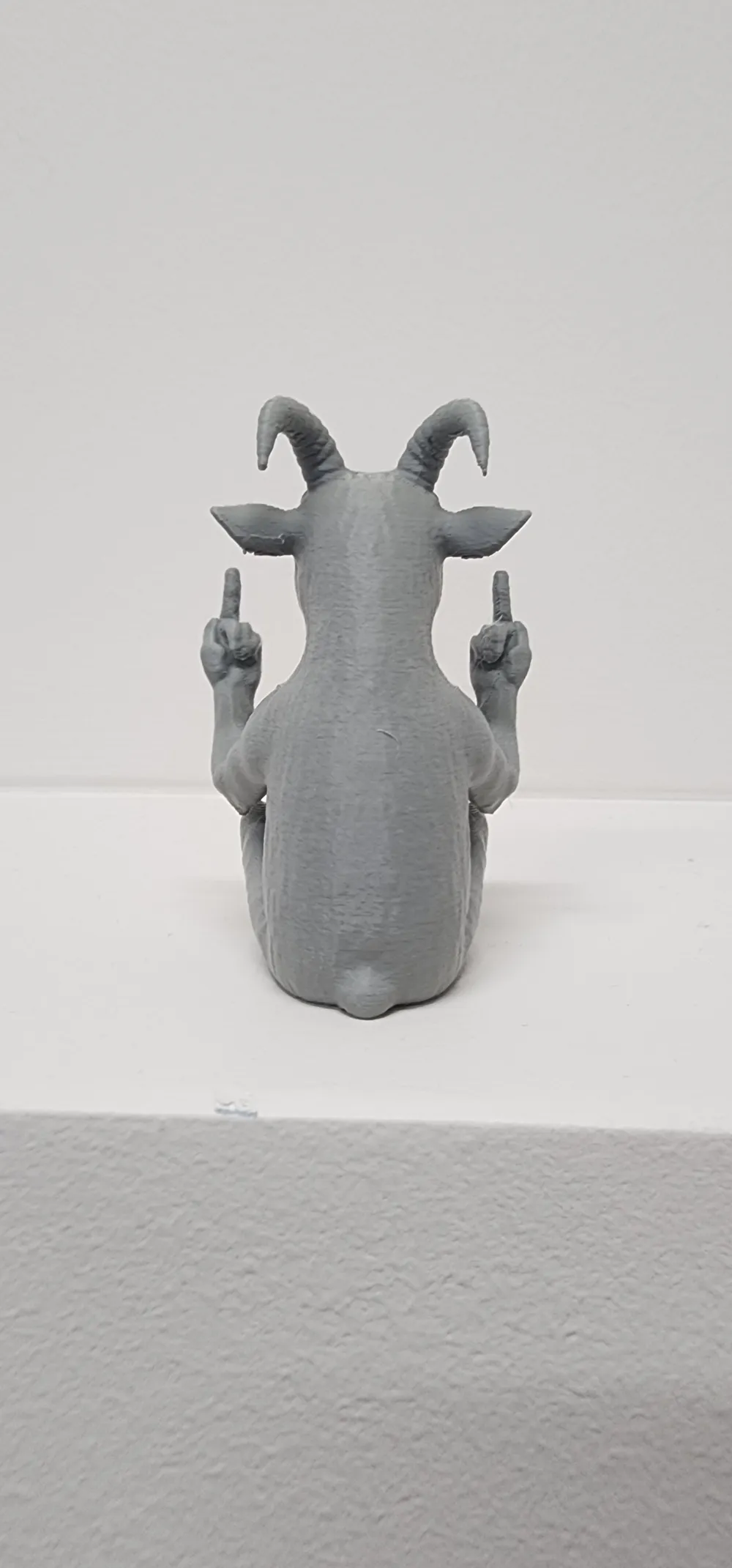 Seated Angry Goat Middle Finger Animal - Free 3D Print Model - MakerWorld