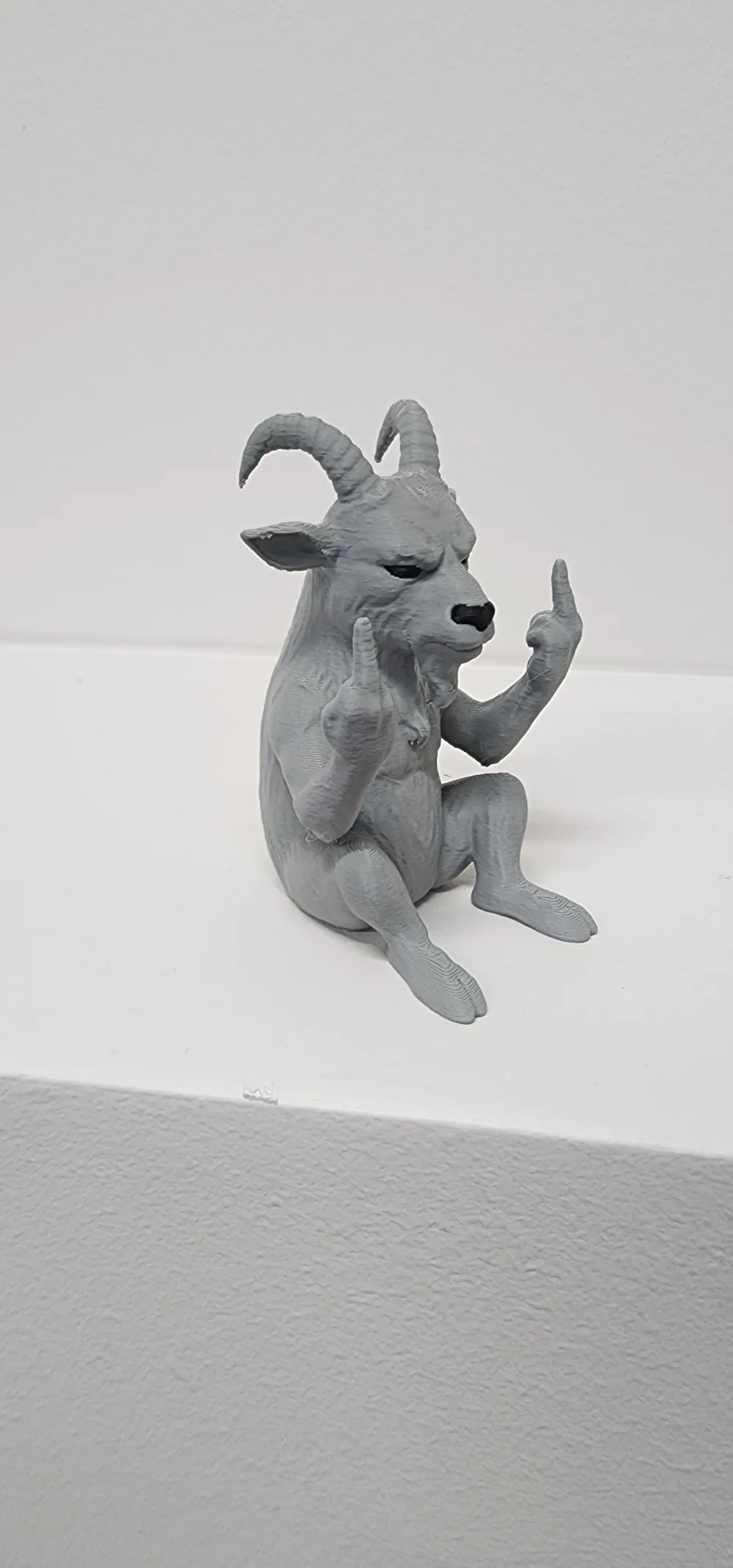 Seated Angry Goat Middle Finger Animal - Free 3D Print Model - MakerWorld