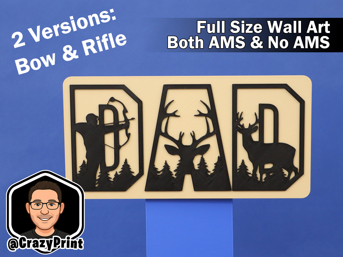 Minimalistic Hunting Dad Wall Art / Sign - No AMS