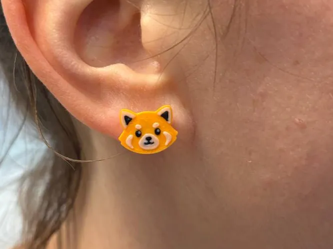 orecchini panda rosso