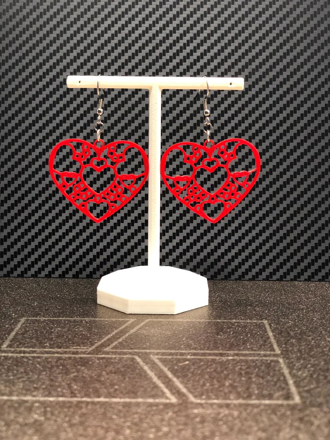 Multiple Hearts earrings view 2