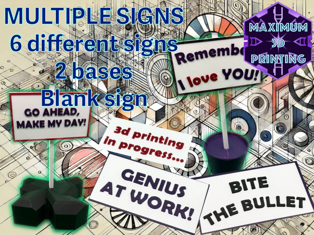 Multiple signs - 6 phrases, 1 blank, 2 bases.