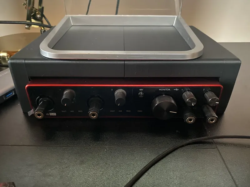 Desk Monitor Riser with Scarlett 8i6 Mount