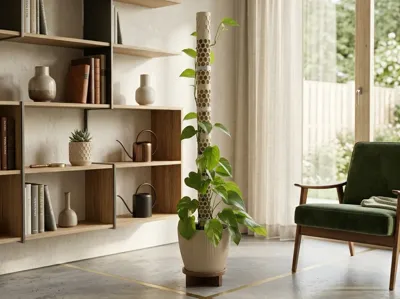 Modular Moss Pole in Honeycomb Design
