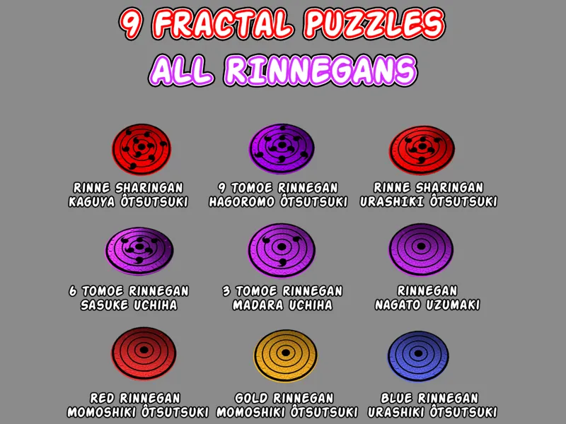 9 Fractal Puzzles - ALL RINNEGANS