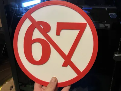 NO 67 sign 