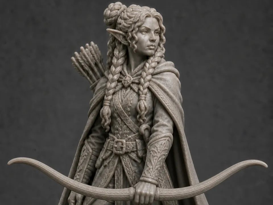 Figura decorativa: Elfen Waldläufermädchen. Referencia del modelo original.
