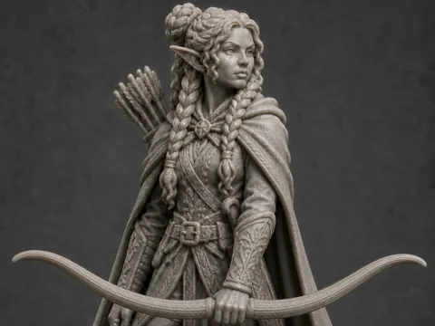 Figura decorativa: Elfen Waldläufermädchen — referencia de MakerWorld