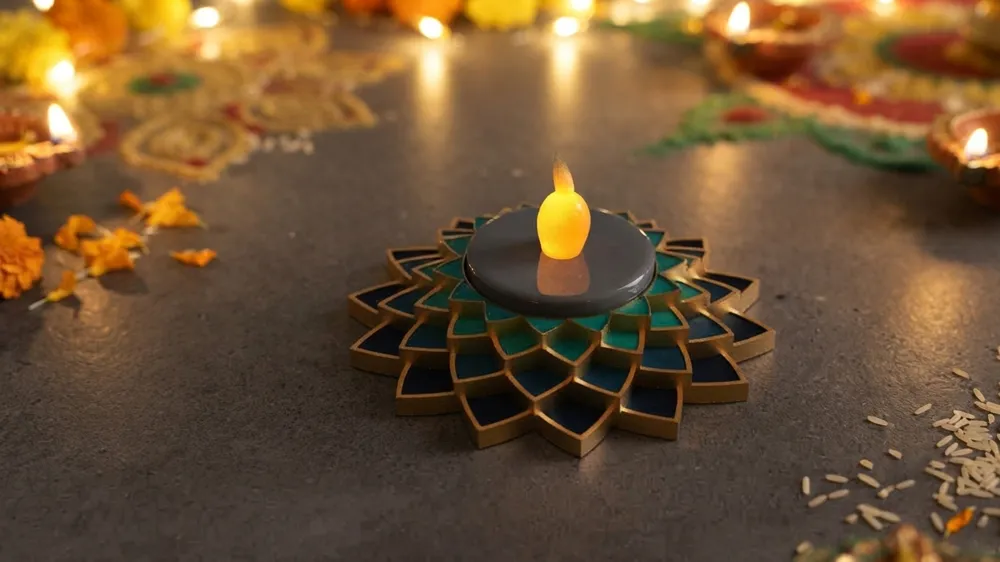 Vibrant Lotus LED Tea Light Holder - Free 3D Print Model - MakerWorld