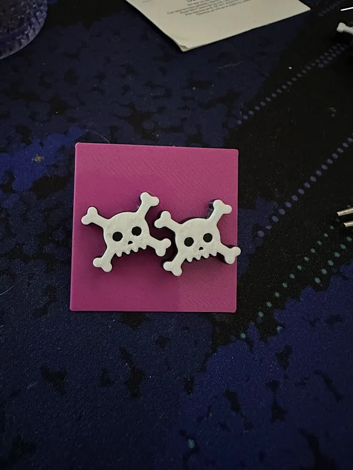 Skull and Crossbones Earrings - Studs and Dangles view 3