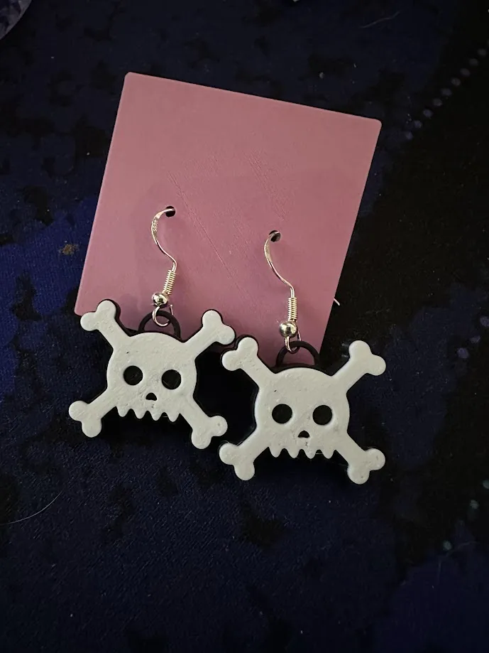 Skull and Crossbones Earrings - Studs and Dangles view 2