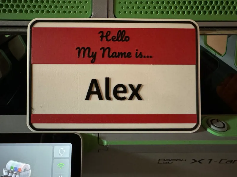 Hello Name Tag