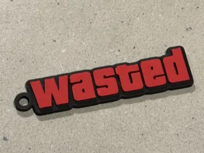 Wasted gta keychain 