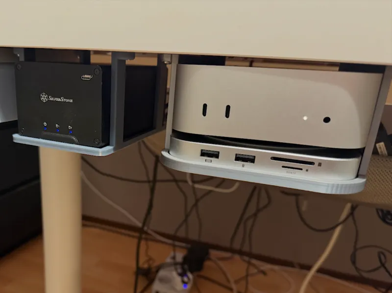 Mac Mini M4 Under desk mount V2 ( better cooling )