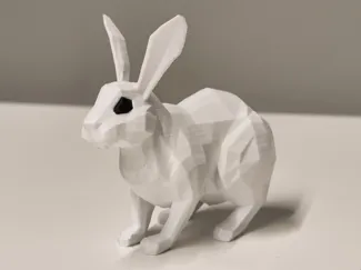Low Poly Bunny Rabbit Statue
