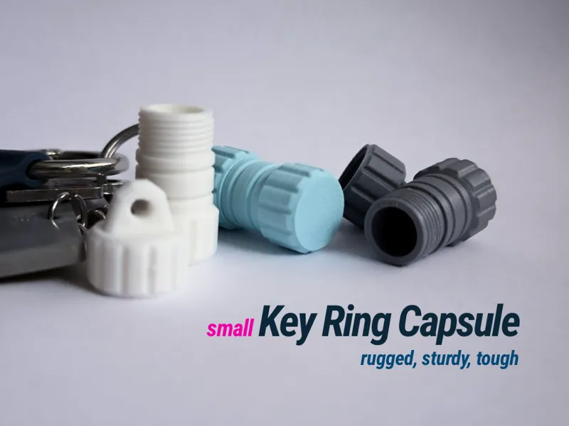 Key Ring Capsule Storage Container