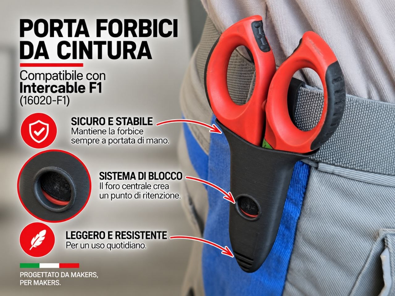 Porta forbici da cintura per Intercable F1 3D model