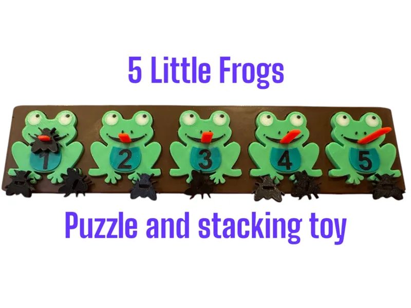 Frog Puzzle & Stacking Toy –Sensory-Friendly!