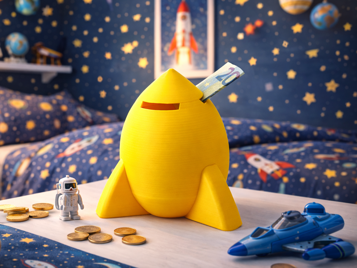 Rocket Saving Piggy Bank – Space Savings Coin Bank