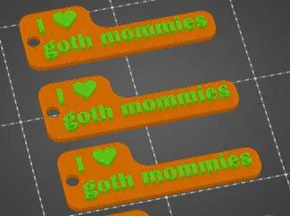 I love goth mommies keychain