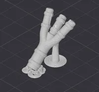 6mm to 4mm hose tripple connector - 0.12mm layer, 2 walls