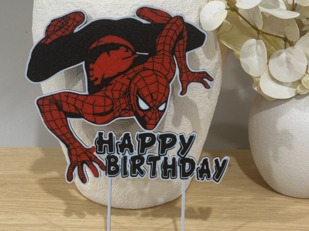 Happy Birthday Cake Topper Spiderman Inspired