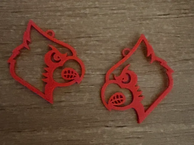 Louisville Cardinals Earrings - Louie Head Outline
