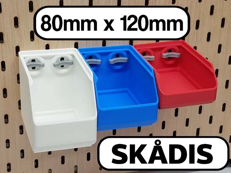 Skadis Bins / Skadis Containers (80mmx120mm)