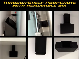 Through-Shelf PoopChute with removable bin