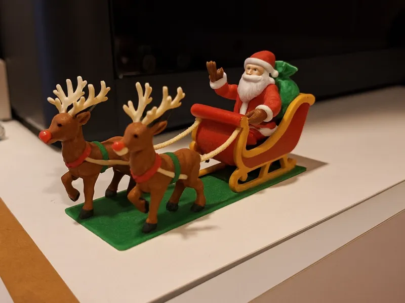Weihnachtsmann mit Rentieren