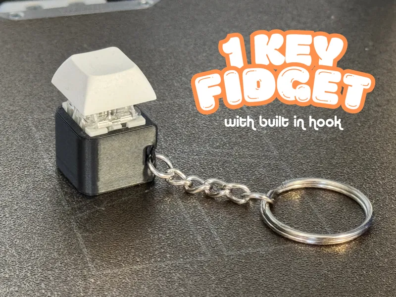 1-Key Fidget Toy with Keyring Hook