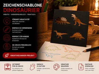 Montessori Dinosaurier-Schablonen Set – für Kinder