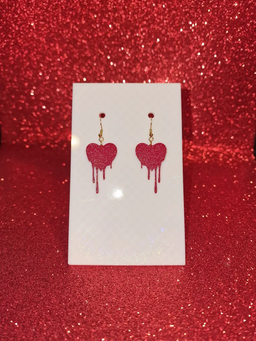 Bloody heart earrings view 2