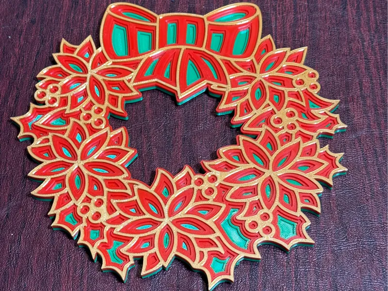Christmas Wreath - Layered Wall Art