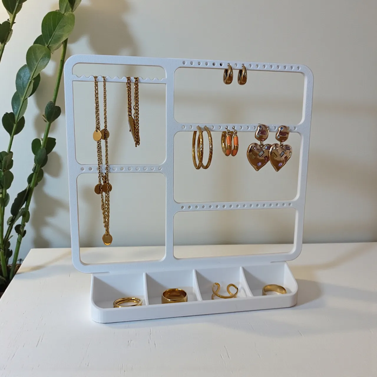 Jewelry organizer for earrings, rings & necklaces view 2