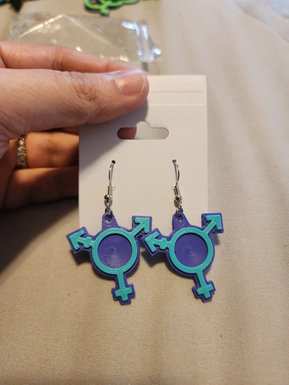 Trans Pride Symbol Earrings view 2