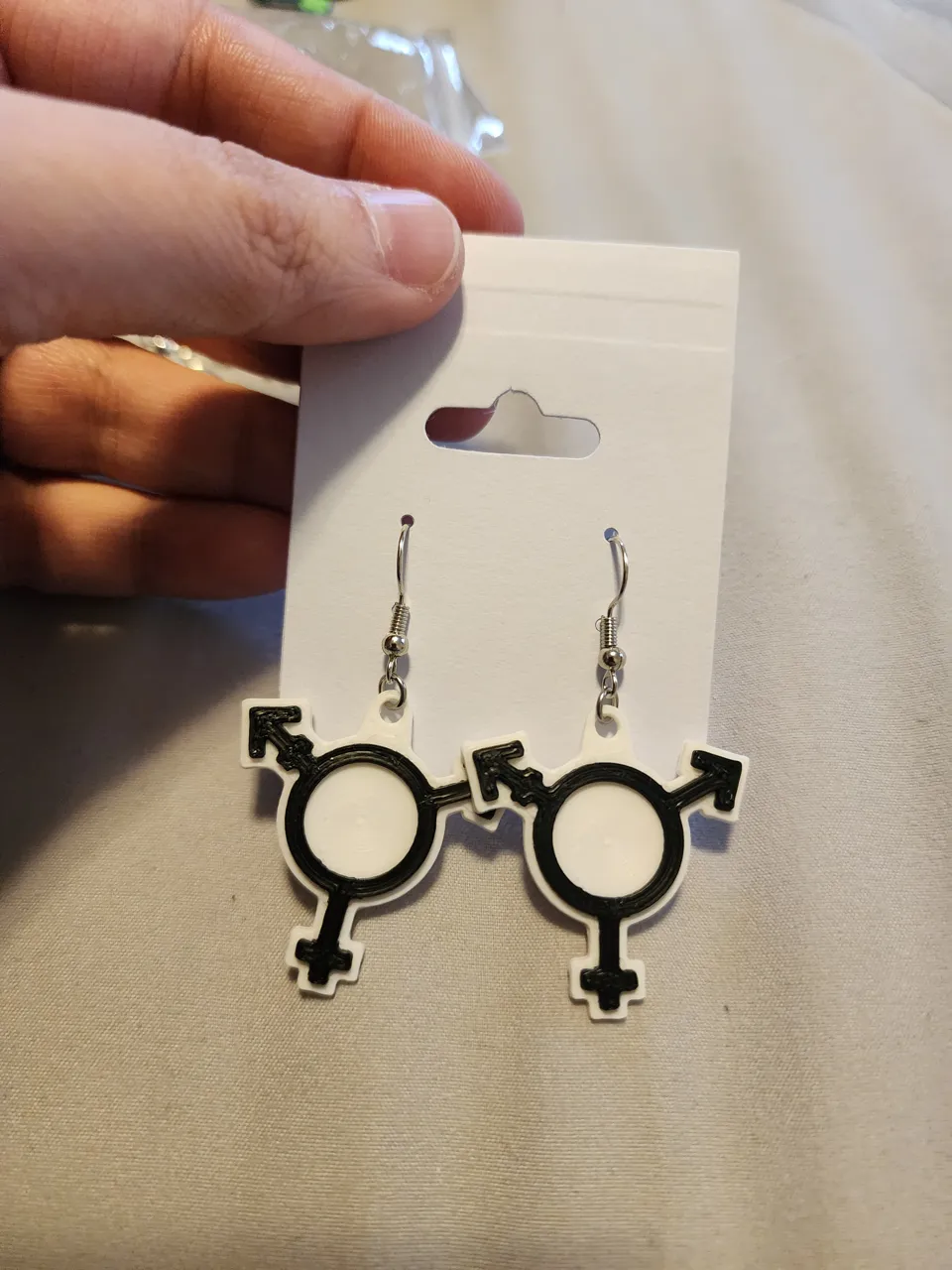 Trans Pride Symbol Earrings view 3