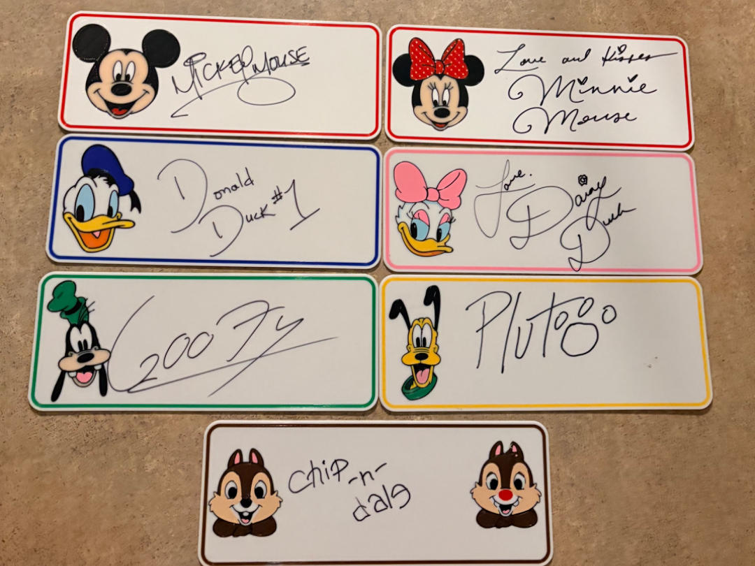 Mickey and Friends Autograph Plates