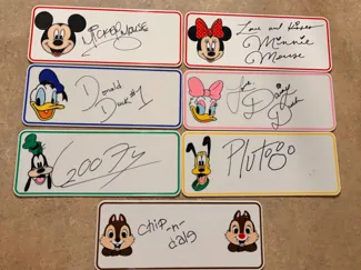 Mickey and Friends Autograph Plates