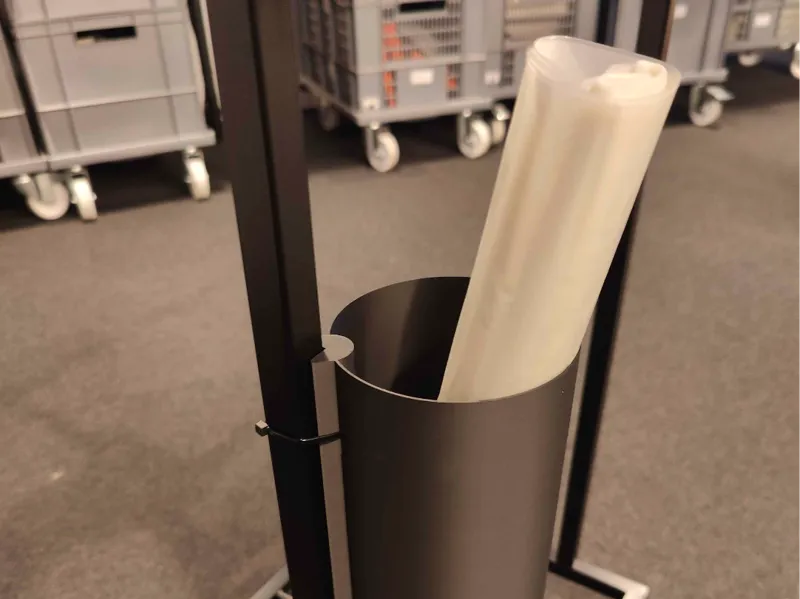 Holder for plastic bag rolls with square mounting