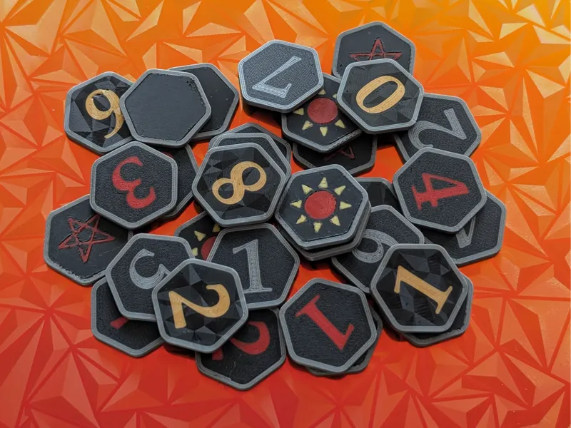 0 to 9 Boardgame Tokens