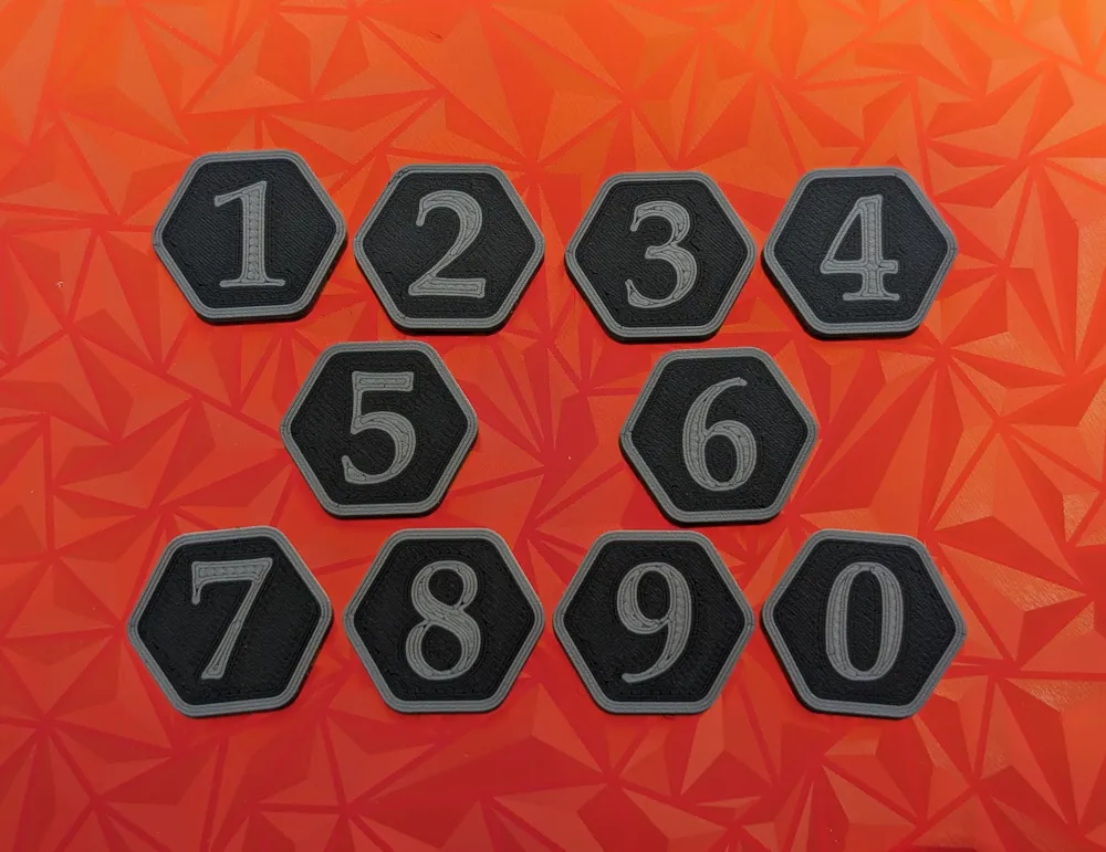 0 to 9 Boardgame Tokens - Free 3D Print Model - MakerWorld