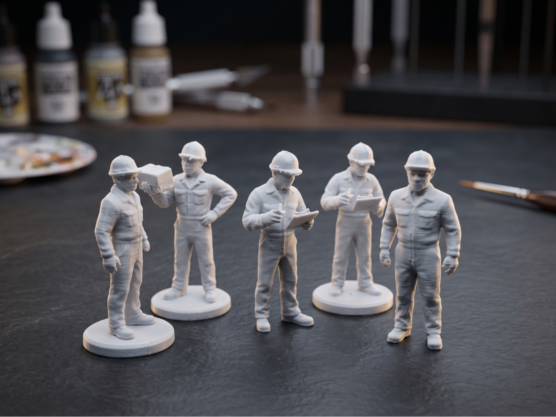 Mini Hard-Hat worker figurines 3D model